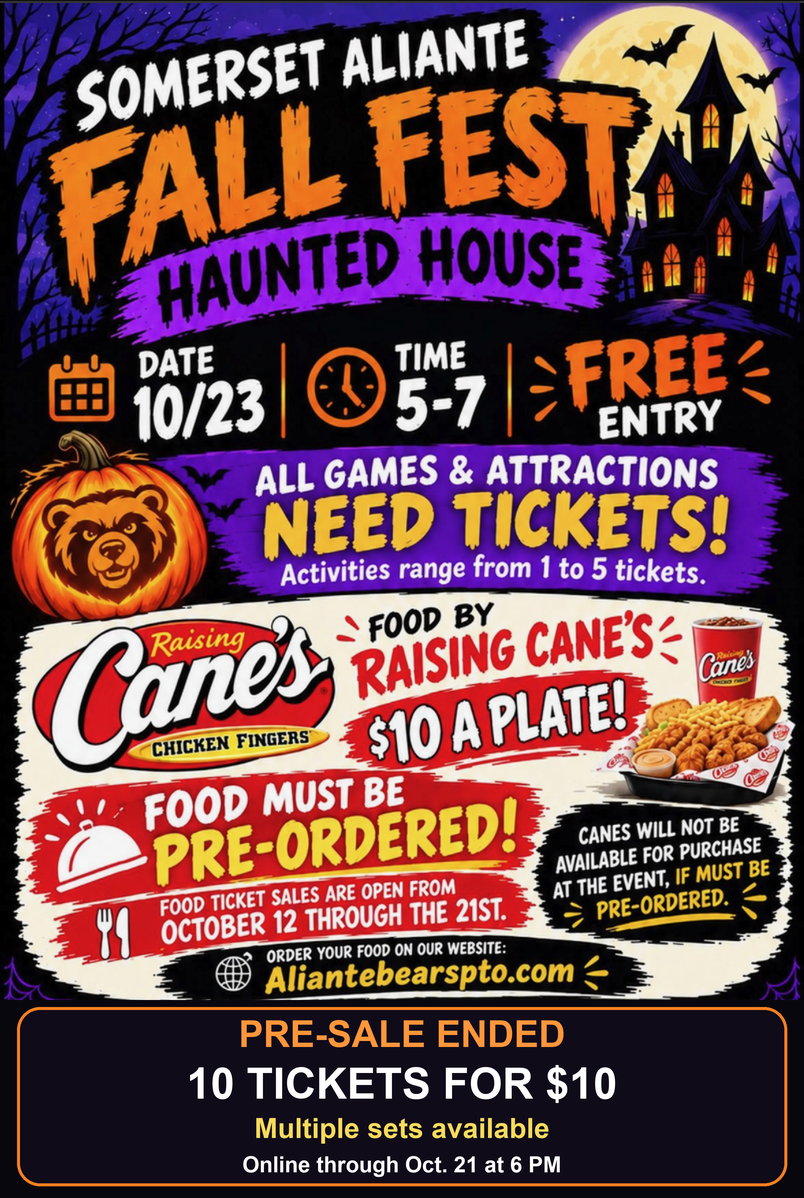 Somerset Aliante Fall Fest 2026 flyer